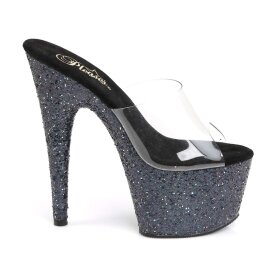 Pleaser Zapato Abierto ADORE-701LG Negro Transparente Holograma EU-35 / US-5