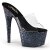 Pleaser Zapato Abierto ADORE-701LG Negro Transparente Holograma EU-38 / US-8
