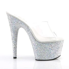 Pleaser Zapato Abierto ADORE-701LG Plata Transparente Multi Purpurina EU-35 / US-5