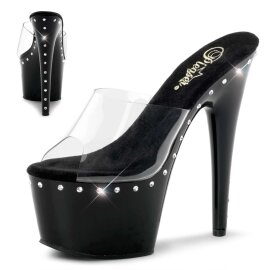 Pleaser Zapato Abierto ADORE-701LS Negro Transparente...