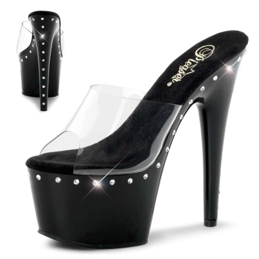 Pleaser Zapato Abierto ADORE-701LS Negro Transparente EU-37 / US-7