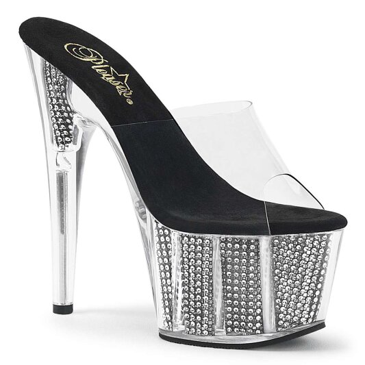 Pleaser Zapato Abierto ADORE-701SRS Plata Transparente EU-35 / US-5