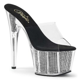 Pleaser Zapato Abierto ADORE-701SRS Plata Transparente...