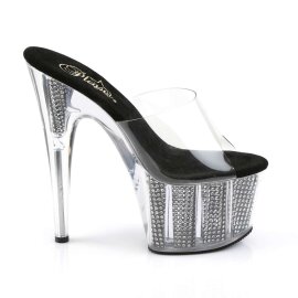 Pleaser Zapato Abierto ADORE-701SRS Plata Transparente EU-35 / US-5