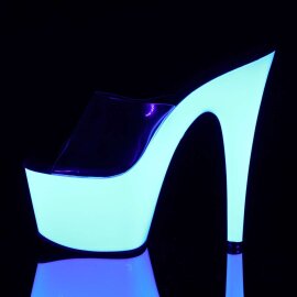 Pleaser Zapato Abierto ADORE-701UV Transparente Blanco-Neón EU-35 / US-5