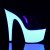 Pleaser Zapato Abierto ADORE-701UV Transparente Blanco-Neón EU-35 / US-5