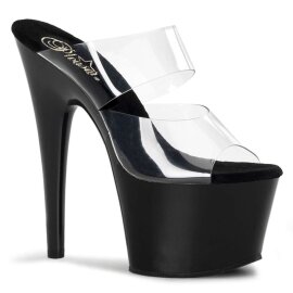 Pleaser Zapato Abierto ADORE-702 Negro Transparente EU-35...