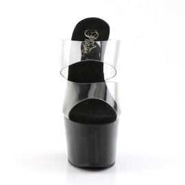 Pleaser Zapato Abierto ADORE-702 Negro Transparente EU-37...