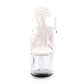 Pleaser Zapato Abierto ADORE-702 Plata Transparente EU-35...
