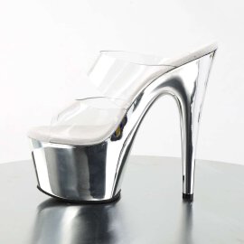 Pleaser Zapato Abierto ADORE-702 Gris Metalizado Transparente  EU-39 / US-9