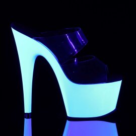 Pleaser Zapato Abierto ADORE-702UV Transparente Blanco-Neón EU-35 / US-5