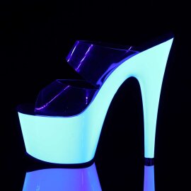 Pleaser Zapato Abierto ADORE-702UV Transparente Blanco-Neón EU-37 / US-7