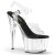 Pleaser Sandalia de Tacón ADORE-708 Negro Transparente EU-38 / US-8