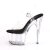 Pleaser Sandalia de Tacón ADORE-708 Negro Transparente EU-38 / US-8