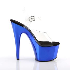 Pleaser Sandalia de Tacón ADORE-708 Transparente Azul Metalizado EU-35 / US-5