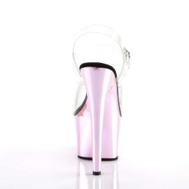 Pleaser Sandalia de Tacón ADORE-708 Transparente Rosa Metalizado EU-40 / US-10