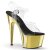 Pleaser Sandalia de Tacón ADORE-708 Transparente Dorado Metalizado EU-37 / US-7