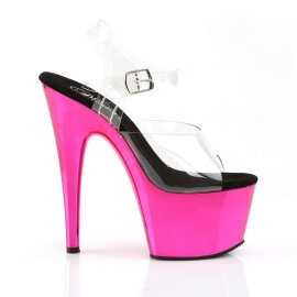 Pleaser Sandalia de Tacón ADORE-708 Transparente Rosa Metalizado EU-37 / US-7