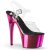 Pleaser Sandalia de Tacón ADORE-708 Transparente Rosa Metalizado EU-37 / US-7