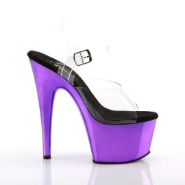 Pleaser Sandalia de Tacón ADORE-708 Transparente Lila Metalizado EU-35 / US-5