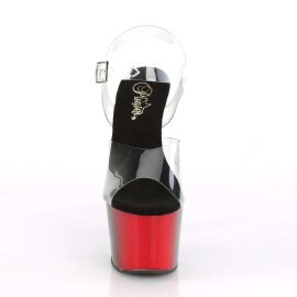 Pleaser Sandalia de Tacón ADORE-708BR Rojo...