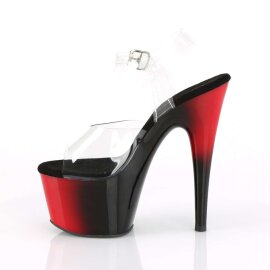 Pleaser Sandalia de Tacón ADORE-708BR Rojo Transparente Negro EU-35 / US-5