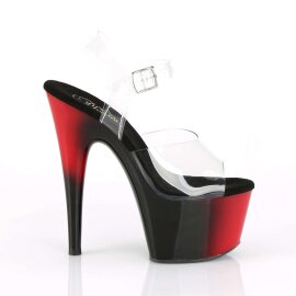 Pleaser Sandalia de Tacón ADORE-708BR Rojo Transparente Negro EU-37 / US-7