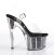 Pleaser Sandalia de Tacón ADORE-708CG Negro Transparente Purpurina Estilo Confeti EU-35 / US-5
