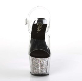 Pleaser Sandalia de Tacón ADORE-708CG Plata...