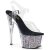 Pleaser Sandalia de Tacón ADORE-708CG Plata Transparente Multi Purpurina Estilo Confeti EU-37 / US-7