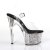 Pleaser Sandalia de Tacón ADORE-708CG Plata Transparente Multi Purpurina Estilo Confeti EU-38 / US-8