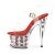 Pleaser Sandalia de Tacón ADORE-708FL Rojo Flores Transparente EU-37 / US-7