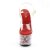 Pleaser Sandalia de Tacón ADORE-708FL Rojo Flores Transparente EU-38 / US-8