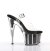 Pleaser Sandalia de Tacón ADORE-708G Negro Transparente Purpurina EU-35 / US-5