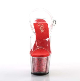 Pleaser Sandalia de Tacón ADORE-708G Rojo...