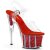 Pleaser Sandalia de Tacón ADORE-708G Rojo Transparente Purpurina EU-35 / US-5
