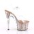 Pleaser Sandalia de Tacón ADORE-708G Transparente Purpurina Oro Rosado Claro EU-41 / US-11