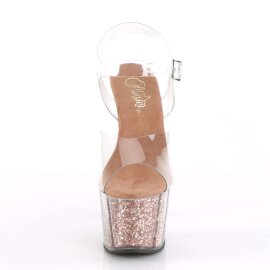 Pleaser Sandalia de Tacón ADORE-708G Transparente...
