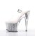 Pleaser Sandalia de Tacón ADORE-708G Plata Transparente Purpurina EU-35 / US-5