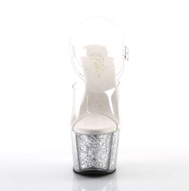 Pleaser Sandalia de Tacón ADORE-708G Plata...