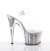 Pleaser Sandalia de Tacón ADORE-708G Plata Transparente Purpurina EU-38 / US-8