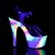 Pleaser Sandalia de Tacón ADORE-708GXY Transparente Multicolor-Neón EU-35 / US-5