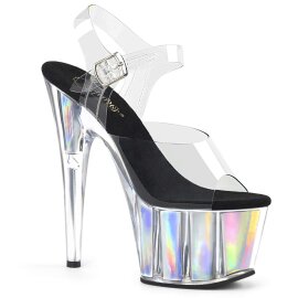 Pleaser Sandalia de Tacón ADORE-708HGI Plata...