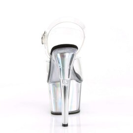 Pleaser Sandalia de Tacón ADORE-708HGI Plata Transparente Holograma EU-35 / US-5