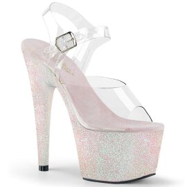 Pleaser Sandalia de Tacón ADORE-708HMG Plata...