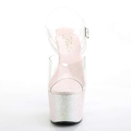 Pleaser Sandalia de Tacón ADORE-708HMG Plata...