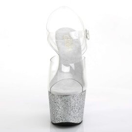 Pleaser Sandalia de Tacón ADORE-708HMG Plata...
