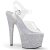 Pleaser Sandalia de Tacón ADORE-708HMG Plata Transparente Multi Purpurina EU-35 / US-5