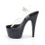 Pleaser Sandalia de Tacón ADORE-708LG Negro Transparente Purpurina EU-35 / US-5