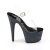 Pleaser Sandalia de Tacón ADORE-708LG Negro Transparente Purpurina EU-35 / US-5